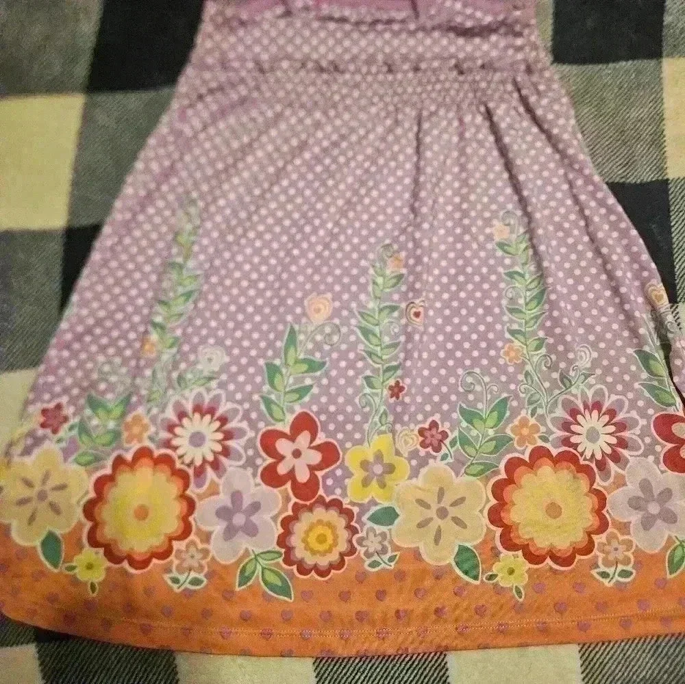 The Children's Place Girls Purple & White Polka Dot Spaghetti Strap Dress Size 5 - Picture 8 of 8